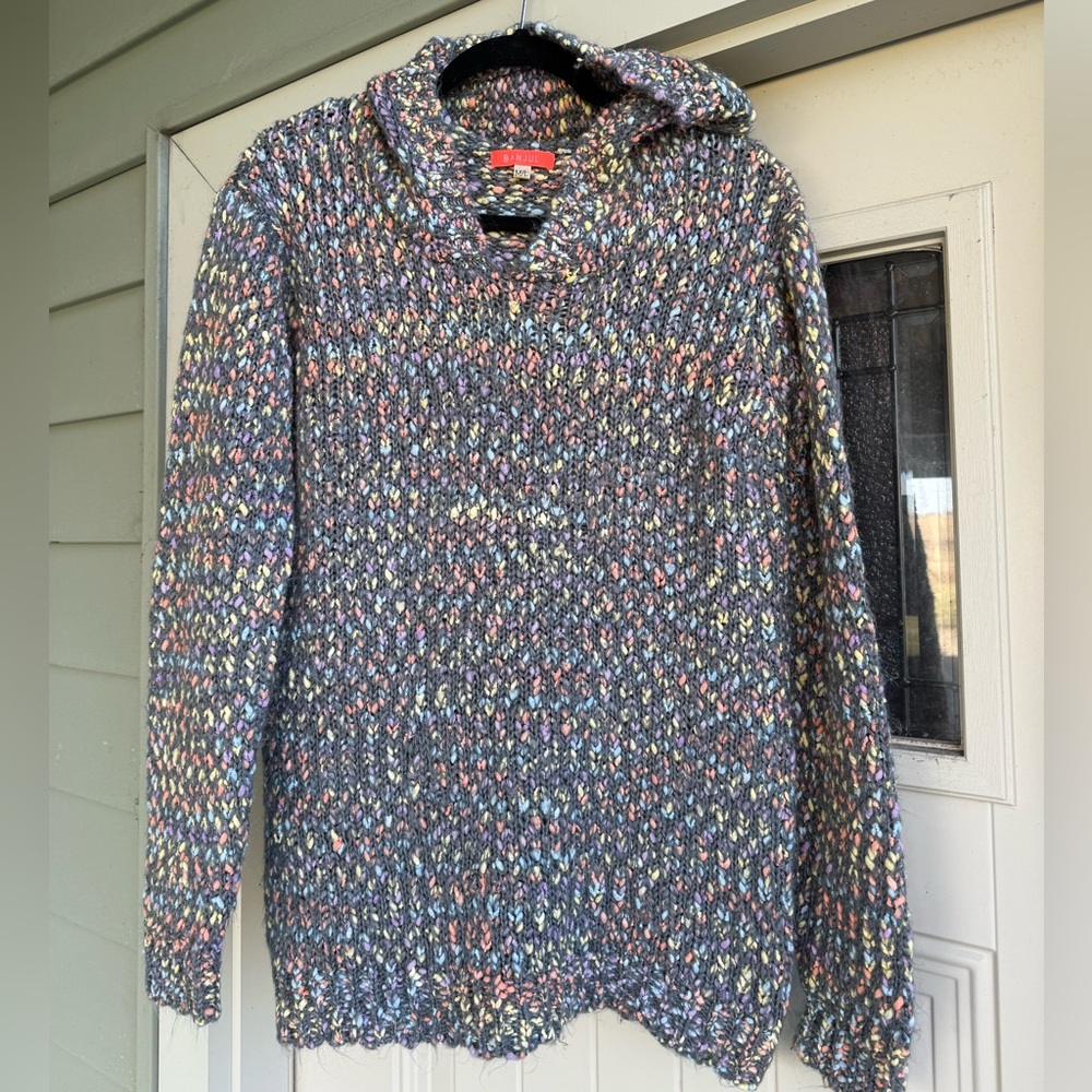 Banjul Charcoal Multicolor Speckled Knit Sweater